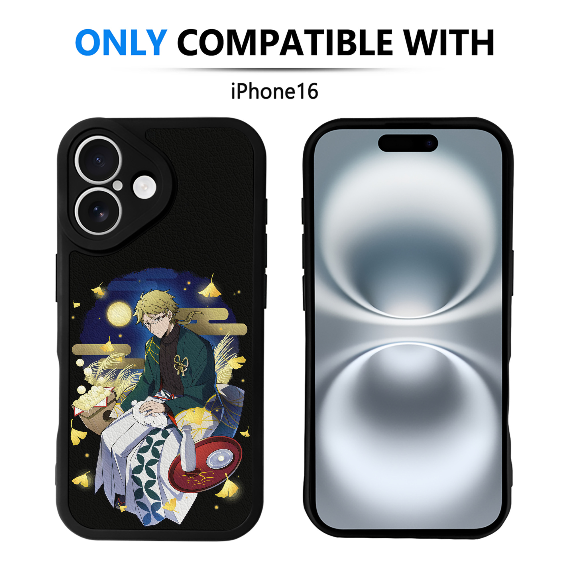 （画像用） 文豪ストレイドッグス Bungo Stray Dogs 【iPhone 16シリーズ対応】シリコンスマホケース（レザー調） 材質：シリコン